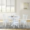 International Concepts 42 in. Solid Wood Round Drop Leaf Pedestal Table with 4 Dining Chairs in White K08-42DPT-23B-C617-4 - alternate 2